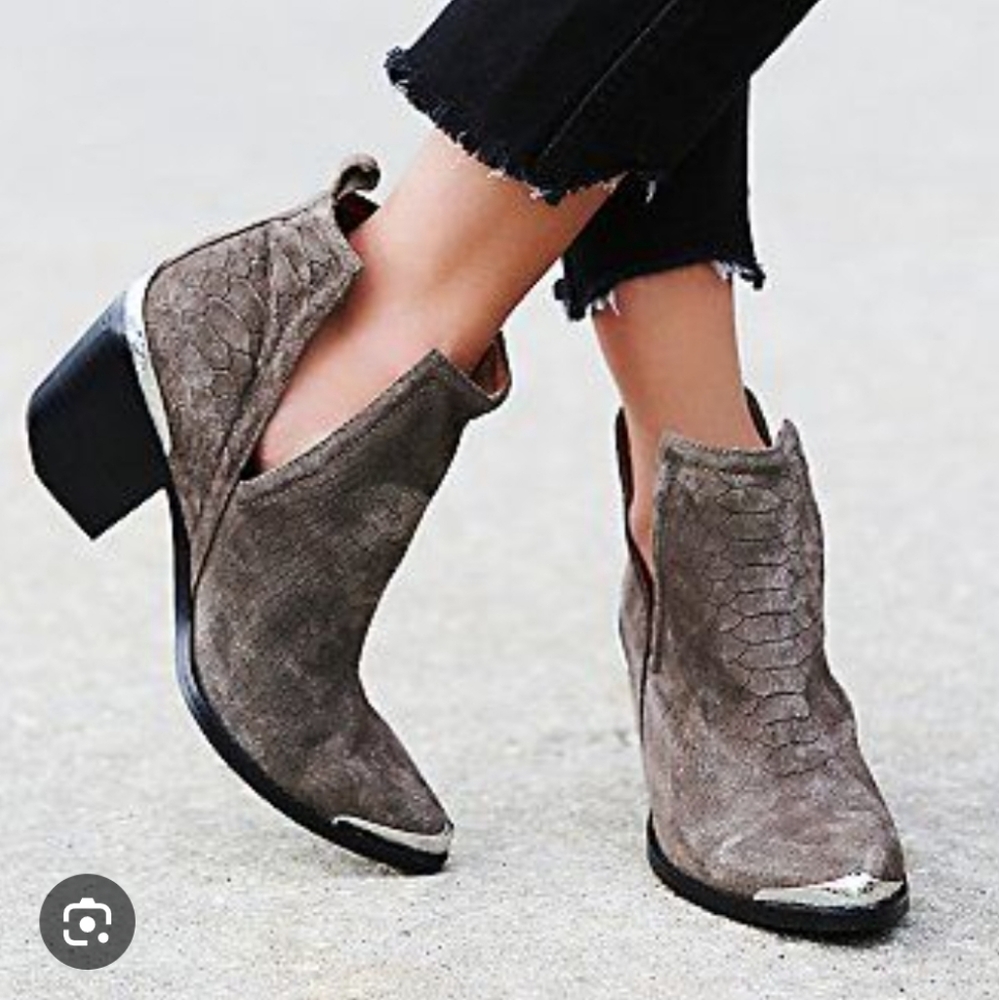 Free People x Jeffrey Campbell Hunt The Plains Western Ankle Booties